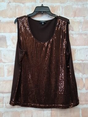 Notations Women's Copper Sequin Tank Top